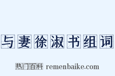 与妻徐淑书组词是什么意思的图片